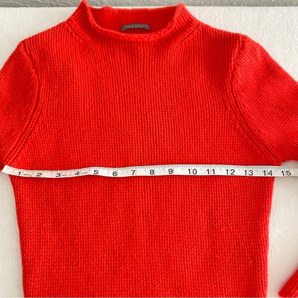 Tahari coral red cashmere sweater - Picture 3 of 10